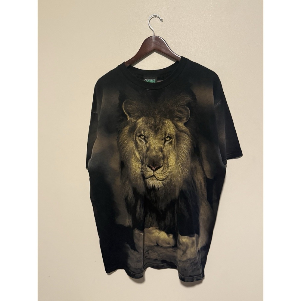 VINTAGE 90's *RaDiCaL NaTuRe* lion *ALL OVER PRINT* Shirt Mens Size XXL